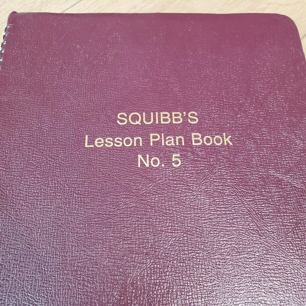 SQUIBBS LESSON PLAN BOOK Vintage Teacher School Planner Blank No 5 Maroon Daily